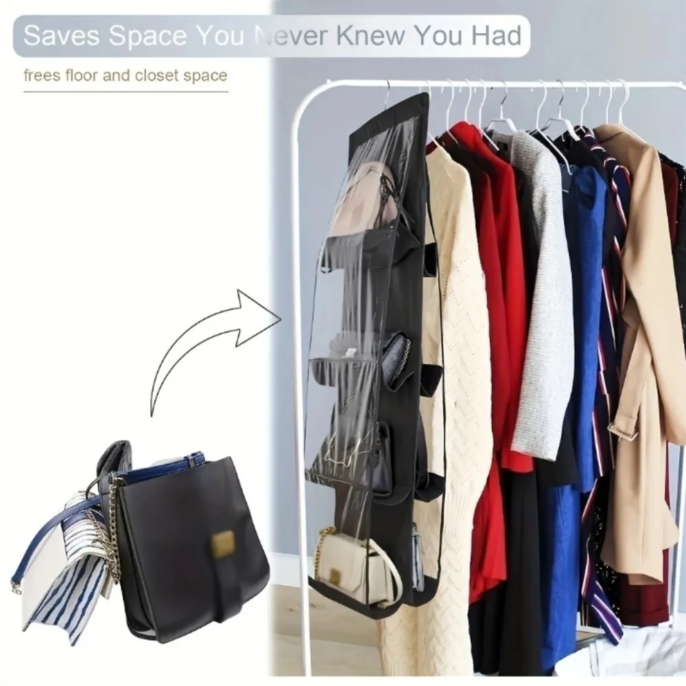 1 piece 8 grid Hanging Handbag Organizer